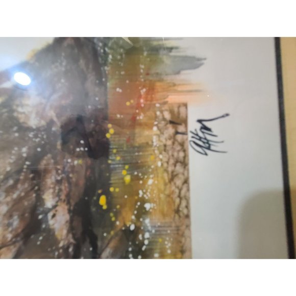 Signed Watercolor Framed Fishing Scene - Picture 6 of 12